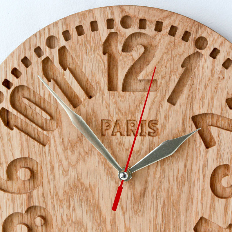 Wall clock Paris vintage style clock made out of salvaged oak. on