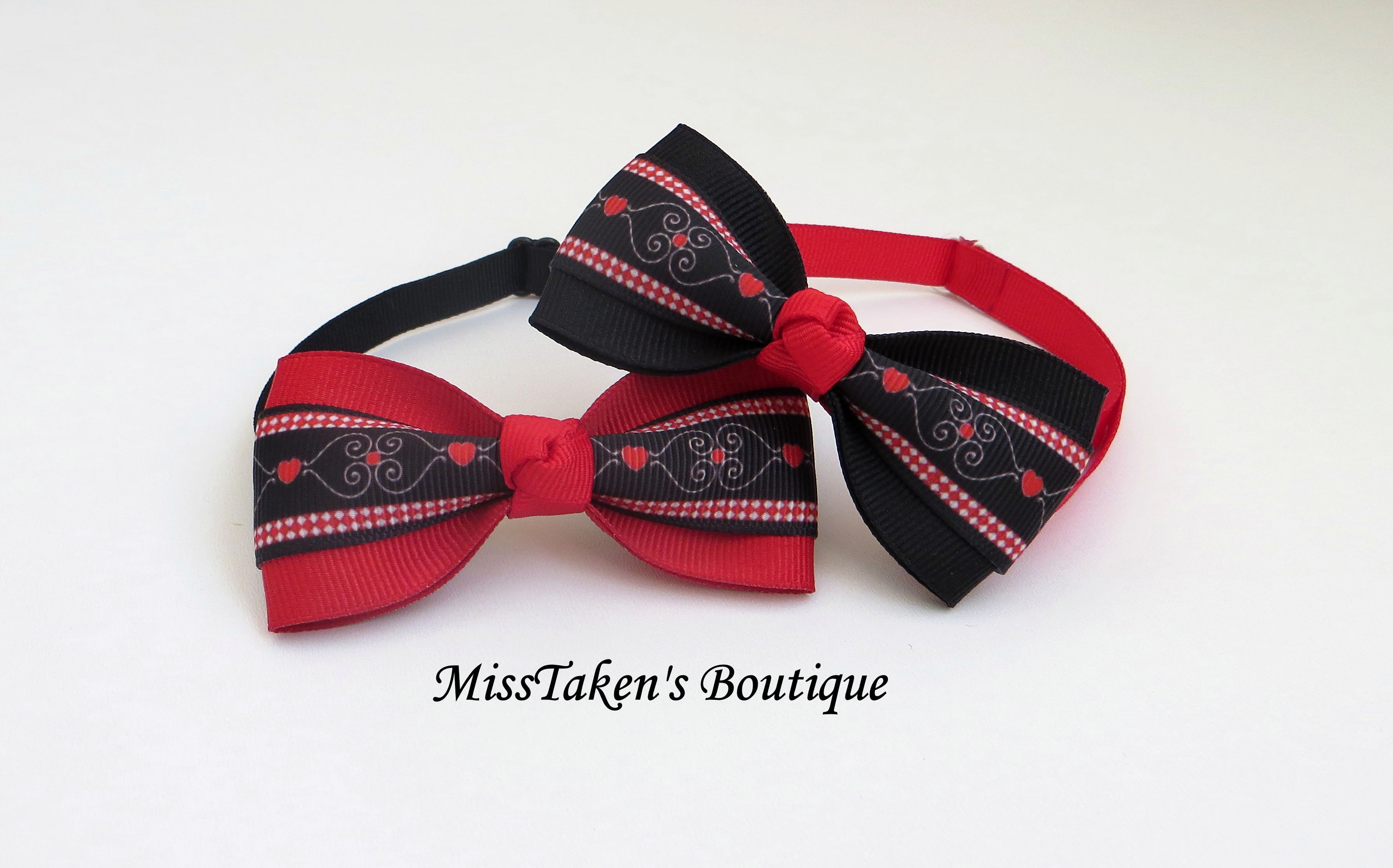 Valentine's Heart Pet Bow Ties · MissTaken's Boutique · Online Store