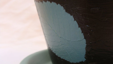6" Leaf Pressed Flower Pot