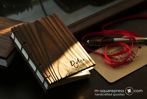 Personalized Pine Wooden Handcrafted Coptic Journal