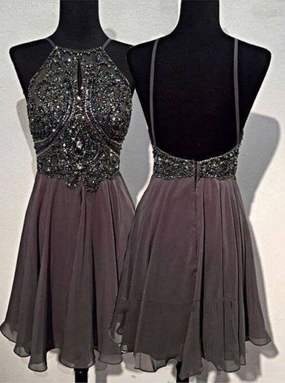 beaded backless dress
