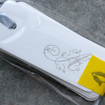 Monogram TAGS, letters A-E letterpress s/10