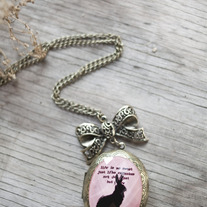 Pink Bunny Locket Necklace 