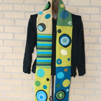 Retro recycled felted wool scarf