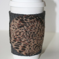 Animal Print Recycled Wool Coffee Cup Cardigan