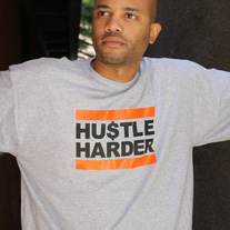 HU$TLE HARDER Heather Grey Long Sleeve