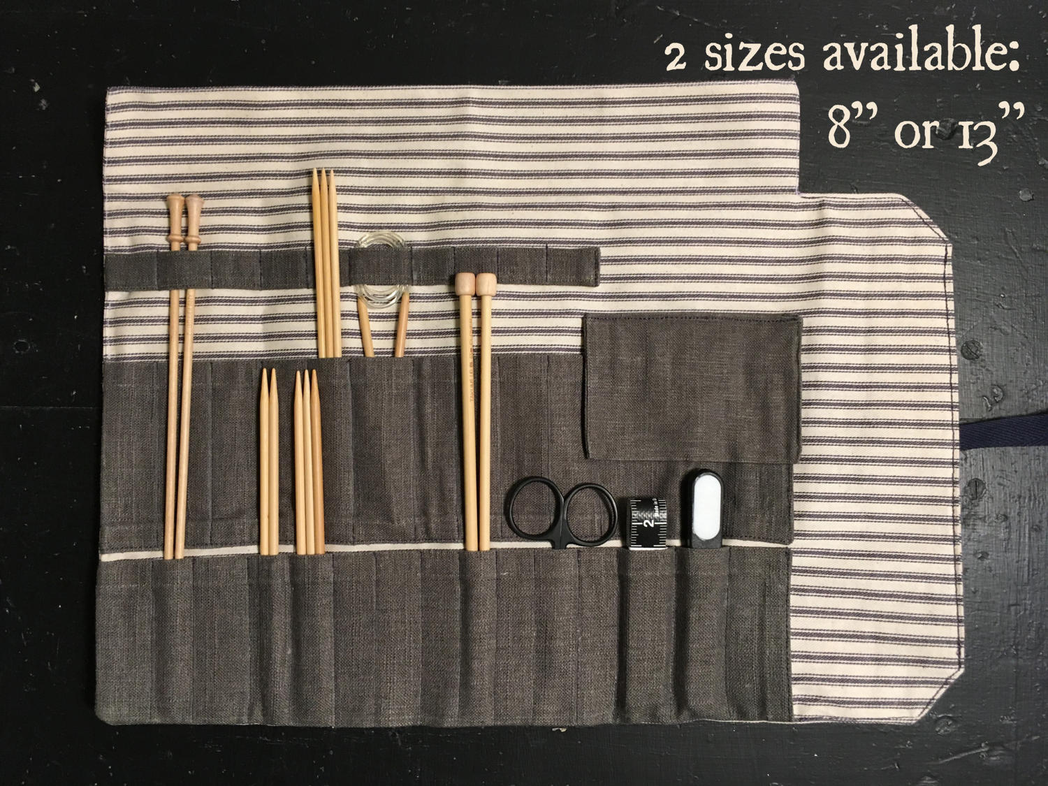 Personalized Knitting needle case, Needle case, Crochet hook case