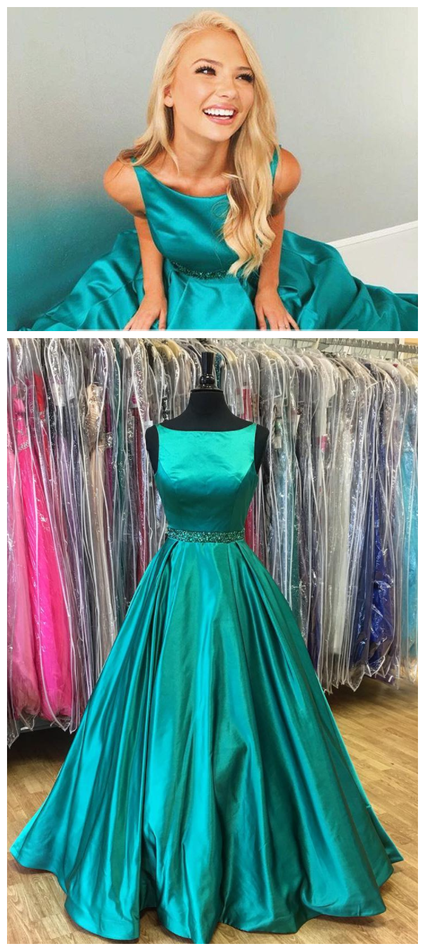 Green Stunning Sleeveless Beadings ALine Prom Dress on Storenvy