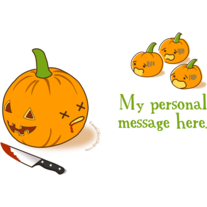 Ladies' T-Shirt - Personalized Kawaii Halloween Pumpkins
