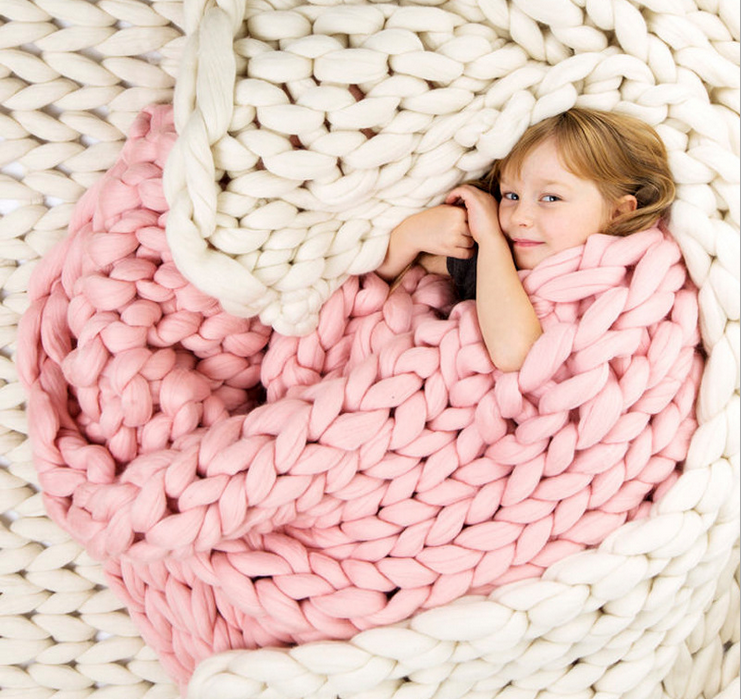 Chunky handknit blanket, knitted blanket, chunky blanket, knit throw