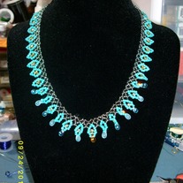 Gunmetal and Turquoise Necklace