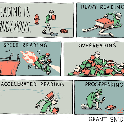 "reading is dangerous" poster