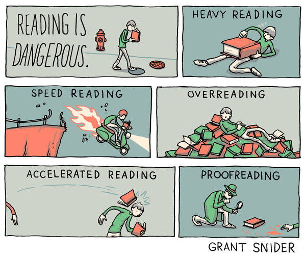 "Reading is Dangerous" Poster · Incidental Comics · Online Store Powered by Storenvy