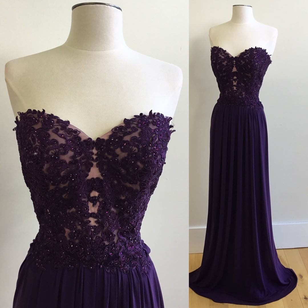 Purple Sweetheart Prom Dresses