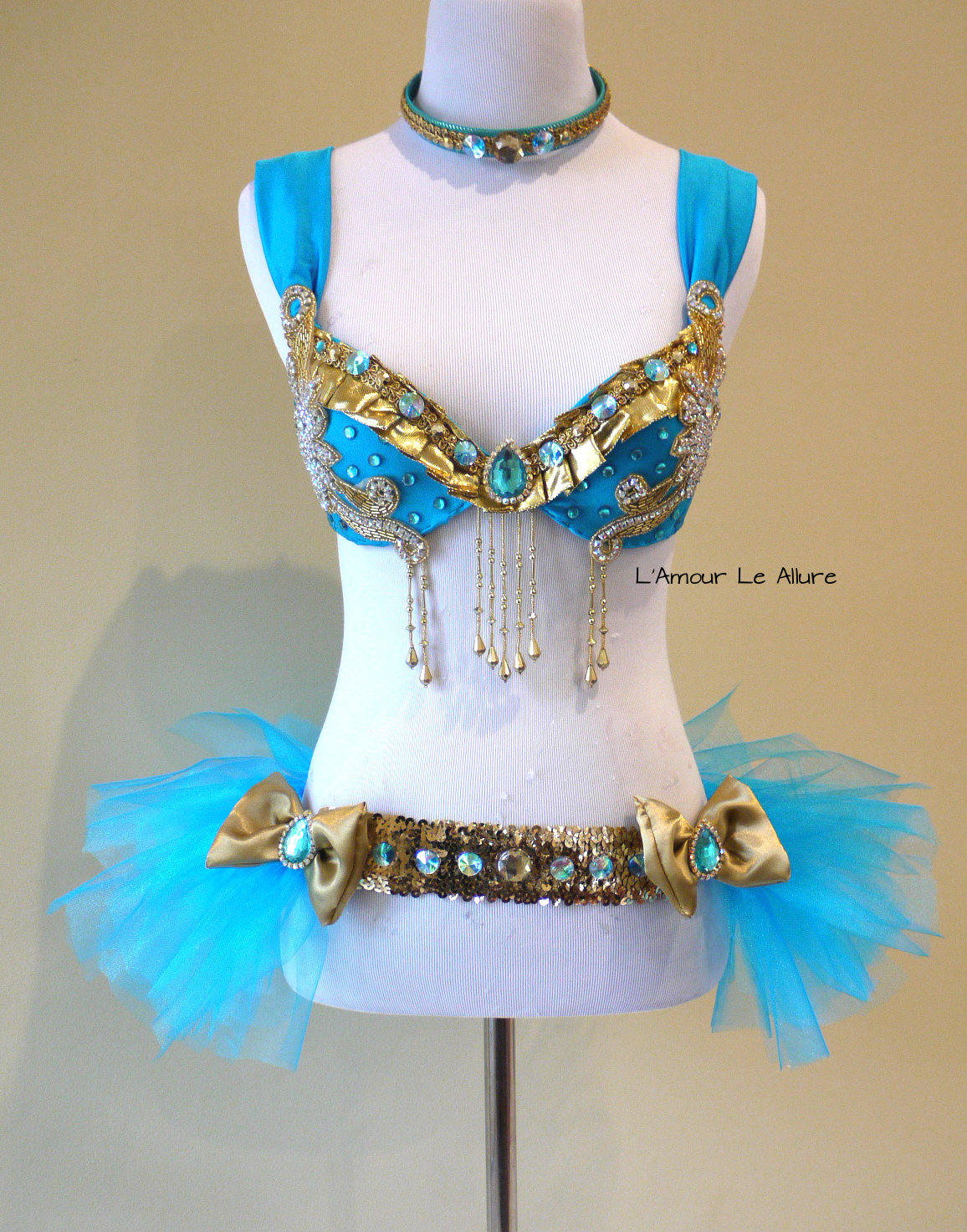 Disney Princess Jasmine Cosplay Dance Costume Rave Bra Rave Wear