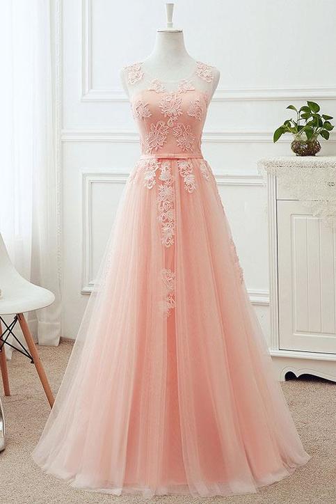 Cheap Prom Dresses by SweetheartDress Â· Spring pink tulle long sweet16 prom dress, long evening 