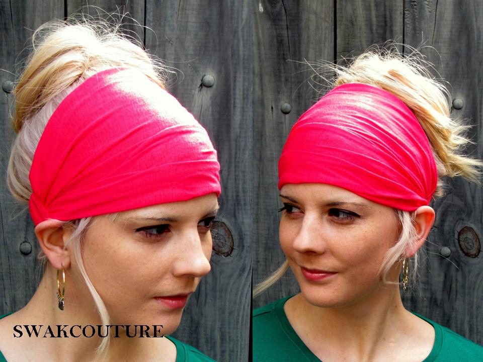 SWAKCouture Cotton Stretchy Jersey Yoga Headband Wide Women's Turban