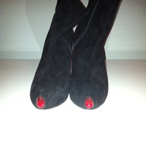 Christian Louboutin Black Suede  Ankle Boots(Size40)US 10