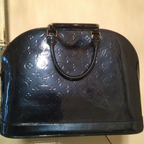 Louis Vuitton Patent Alma MM Dark Turquoise