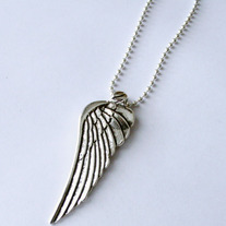 Large Silver Wing Necklace
