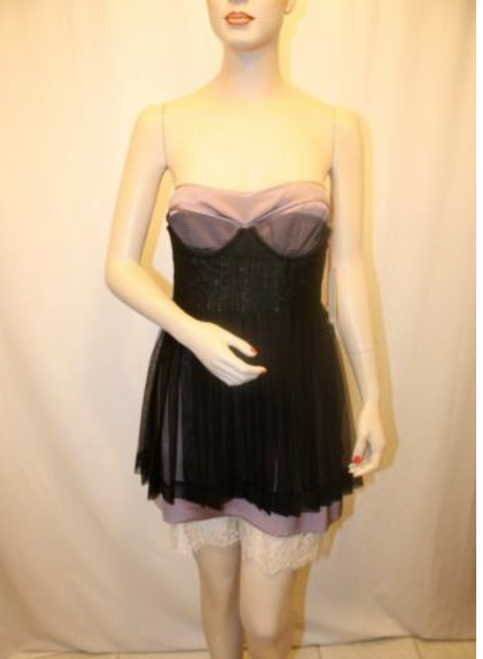 NEW BCBG MAX AZARIA RUNWAY TAUPE ROSE SILK STRAPLESS DRESS SIZE 2