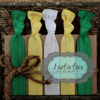 go team green&yellow : original {knotieties} 10 pack