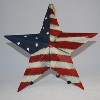 9" Rustic Tin Stars & Stripes Star