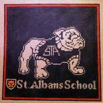 St. Albans Bulldog Pillow Canvas on 13 Mesh