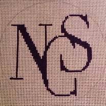 NCS, National Cathedral School Logo Ornament Canvas on 18 Mesh