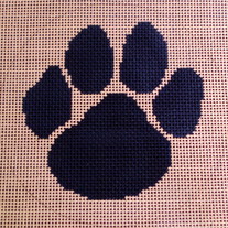 Holton-Arms School Paw Logo Ornament Canvas on 18 Mesh