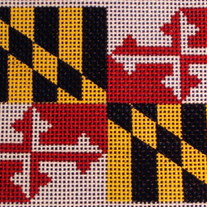 Maryland State Flag Ornament Canvas on 18 Mesh
