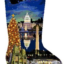 Washington, DC Stocking Canvas on 18 Mesh