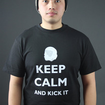 Keep Calm and Kick It Tee in Black