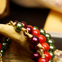 Crimson, Cranberry, and Olive Braided Bracelet