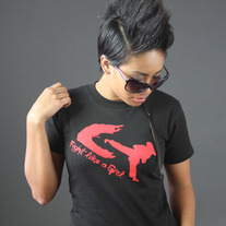 Fight Like a Girl Tee in Red