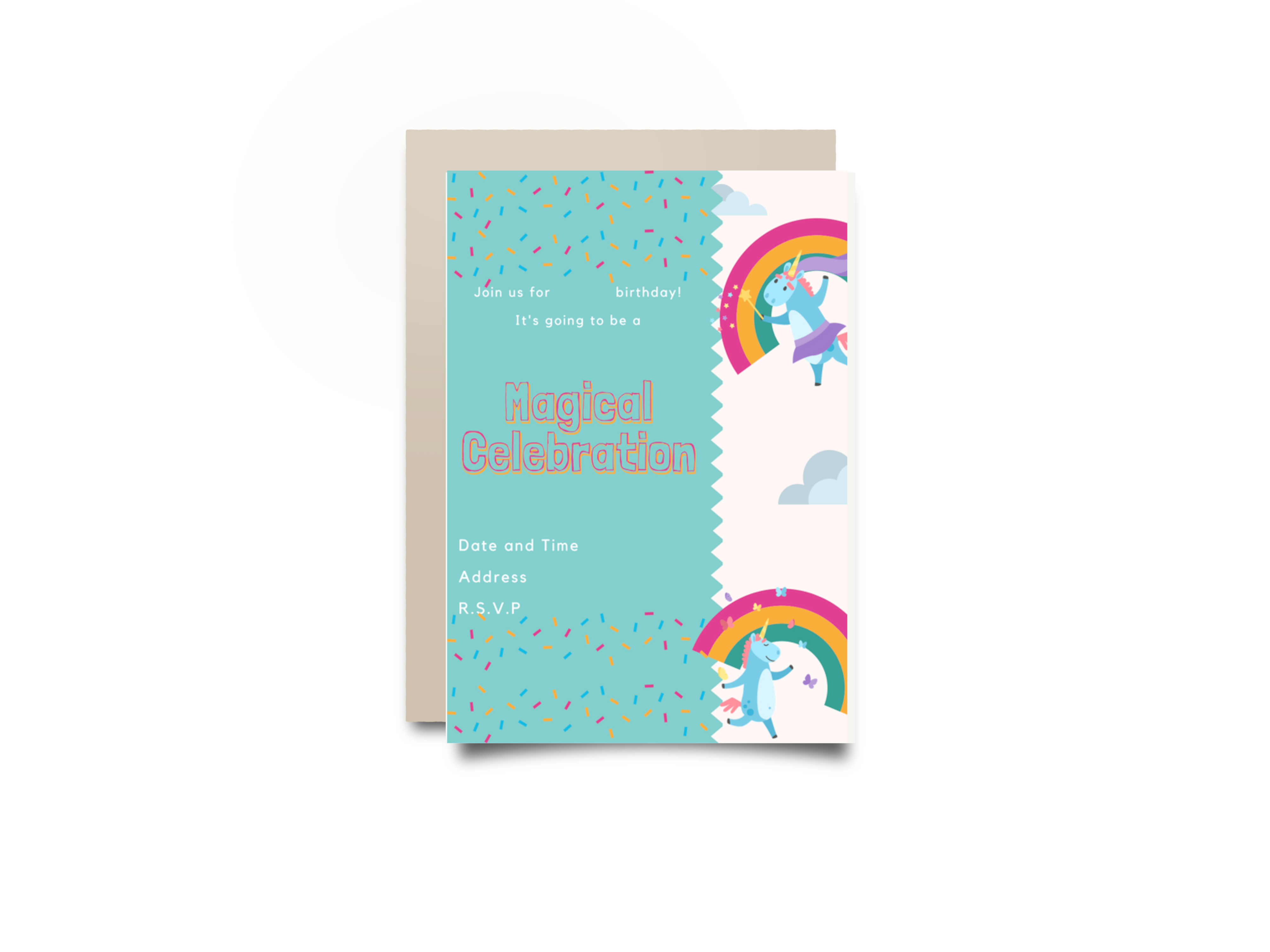 magical unicorn invites and thank you cards blue unicorn you print print a thank you card