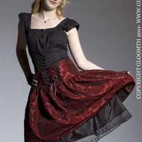 Gloomth Scarlet Damask Corset Skirt