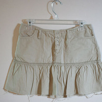Khaki Ruffle Skirt by American Eagle