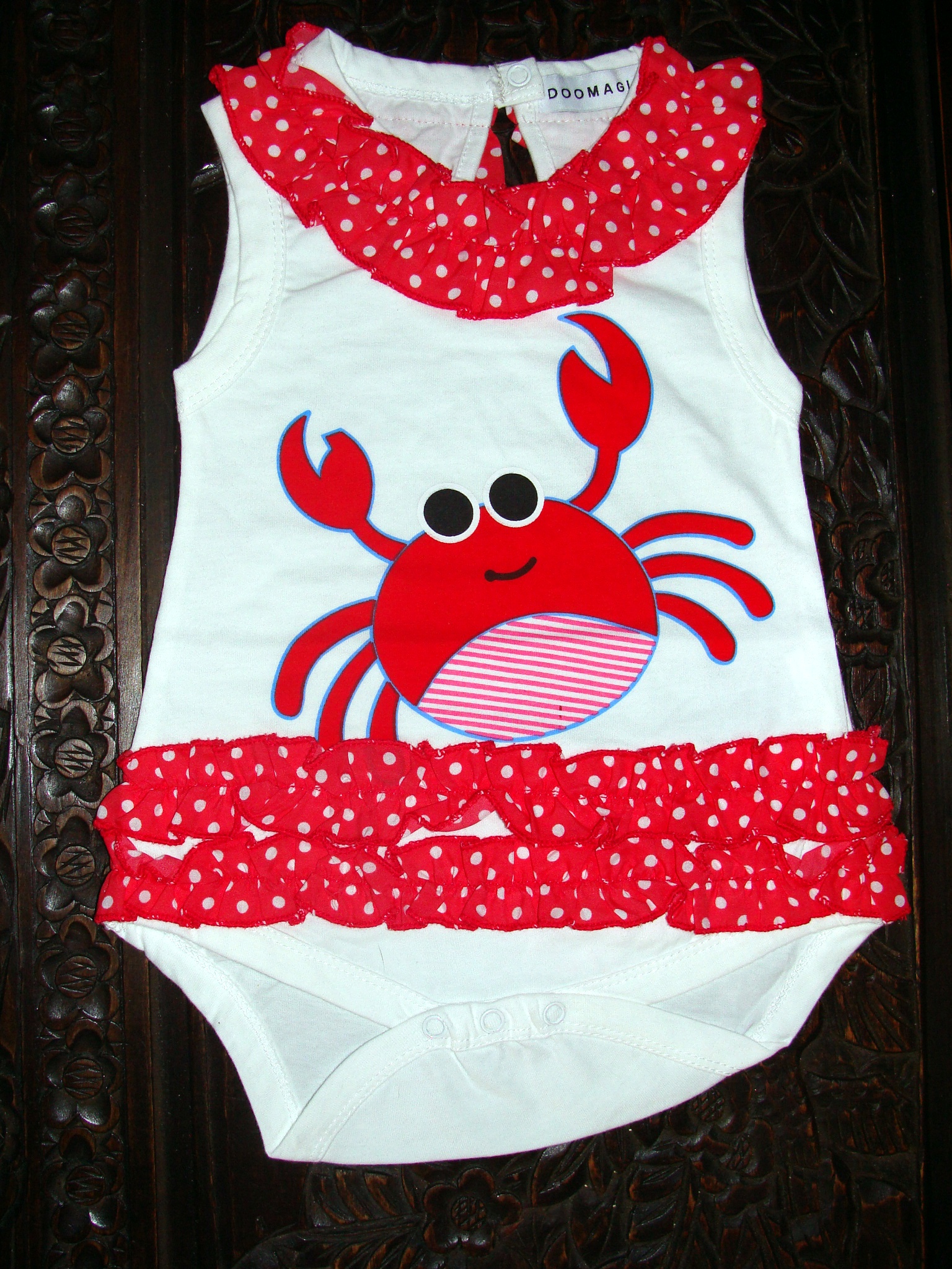Handmade_handpicked_doomagic_magic_cube_crab_romper_dress_red_white_ruffle_bloomer_set_screenprint_top_baby_girls_nautical_original