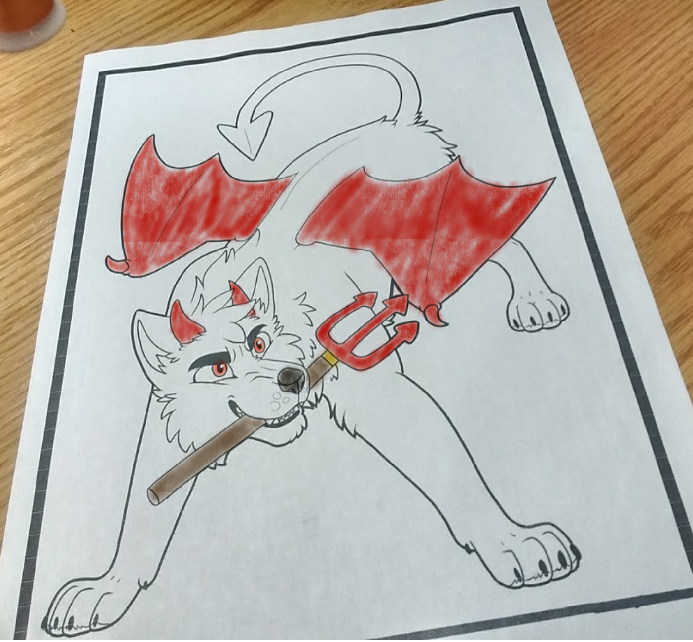Coloring page - Devil dog on Storenvy