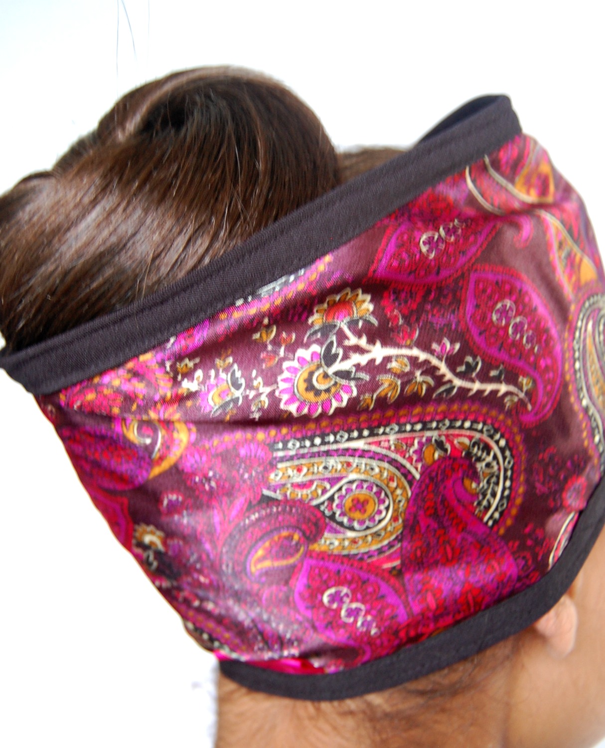 Satin Hair Wrap/Cap Plum Paisley on Storenvy
