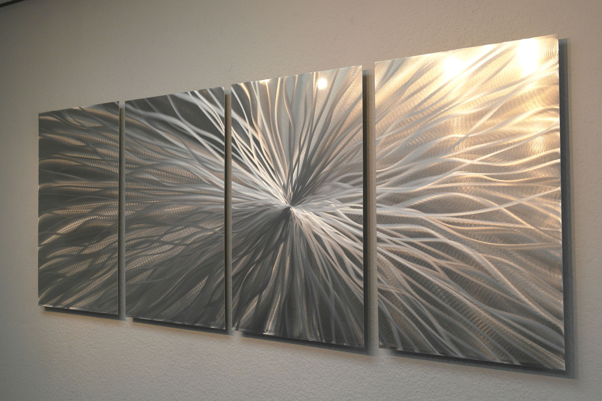 Vortex Silver Abstract Metal Wall Art Contemporary Modern Decor