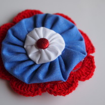 Fourth of July fabric flower