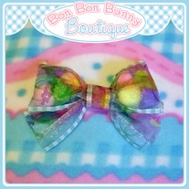 Pom Pom Bow - Floral