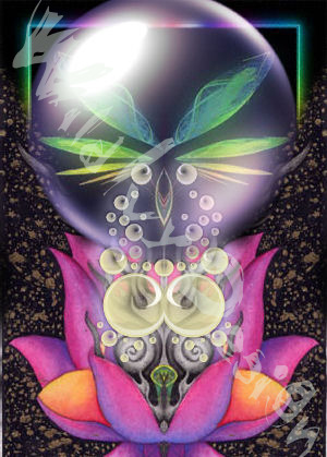 Dragonfly Lotus Print 8x10
