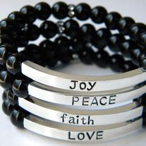 Black Jasper Affirmation Bracelets