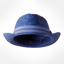 Men's Corn Husk and Matching Stripe Band Trilby