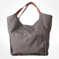 Women's Casual Grey Canvas Tote Handbag