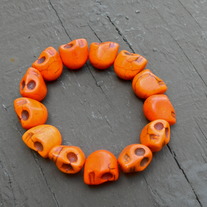 Small Orange Skull Bracelet 