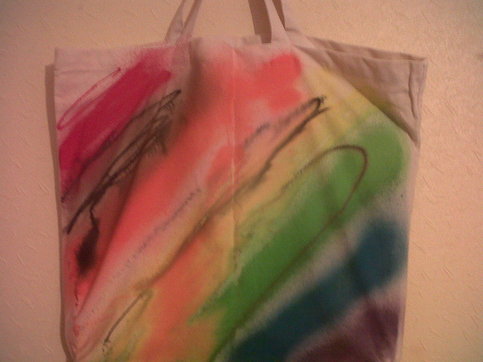 CBD Women's Rainbow Chalk Cotton Shopper Bag.